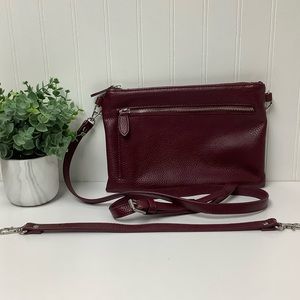 Versatile Wristlet/Crossbody Bag - Maroon/Burgundy